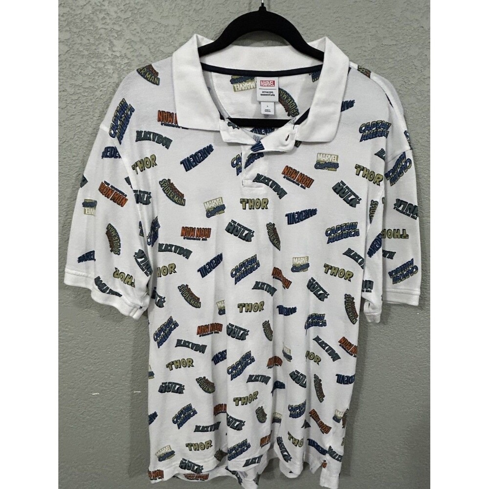 Marvel Men's Polo Shirt 100% Cotton Size Large